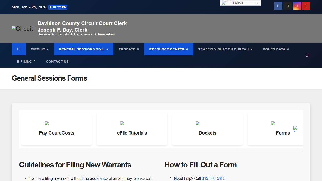 General Sessions Forms – Circuit Court Clerk