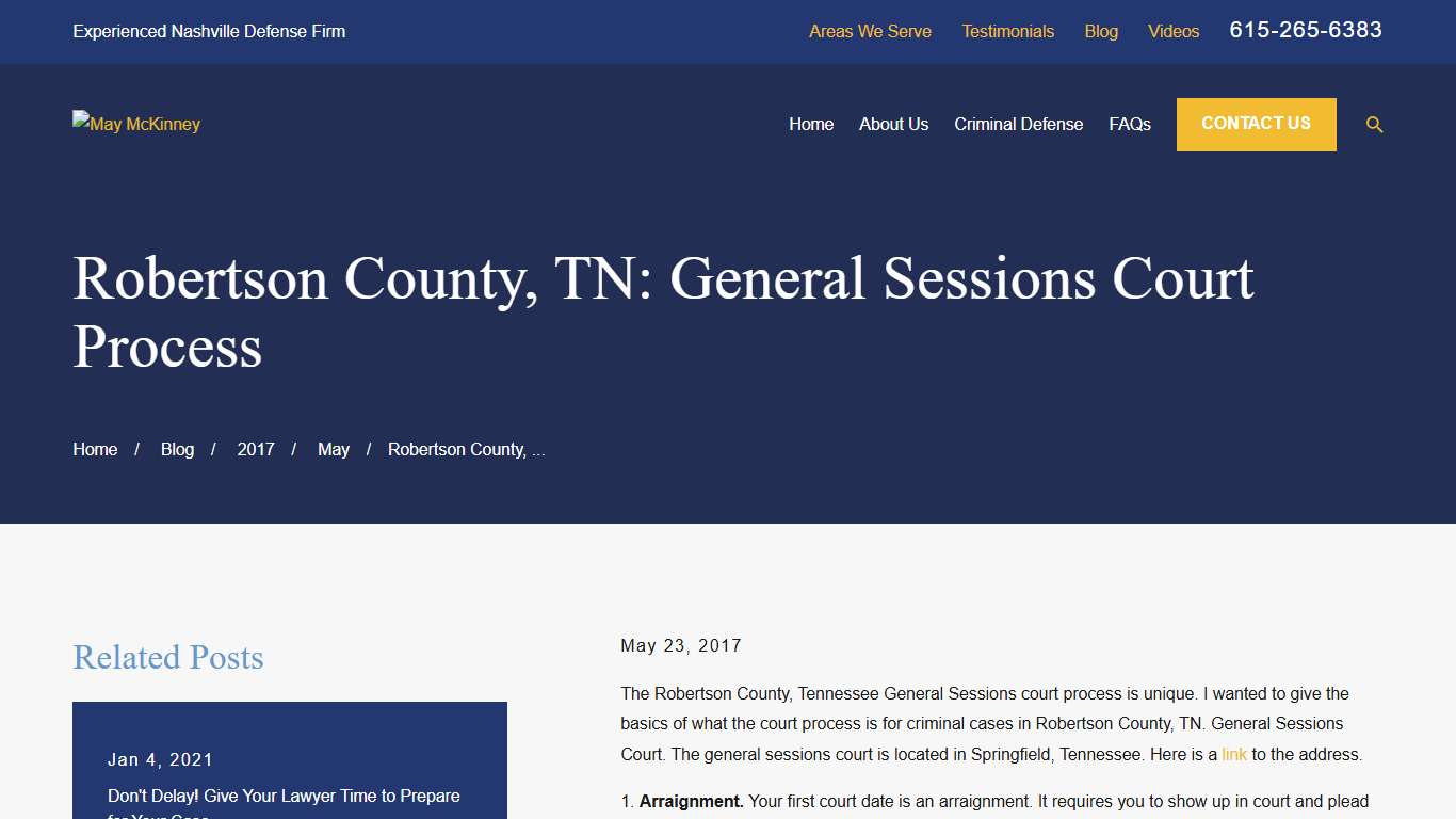 Robertson County, TN: General Sessions Court Process