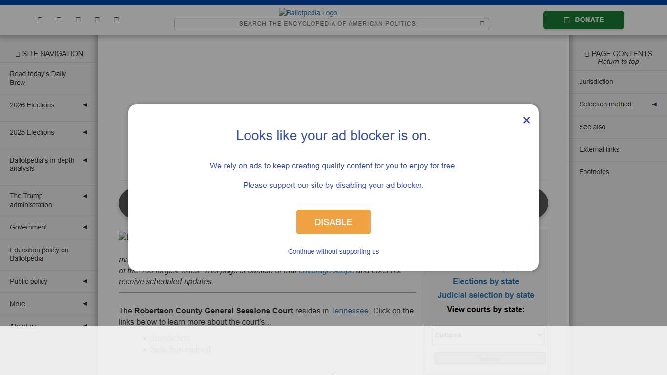 Robertson County General Sessions Court, Tennessee - Ballotpedia